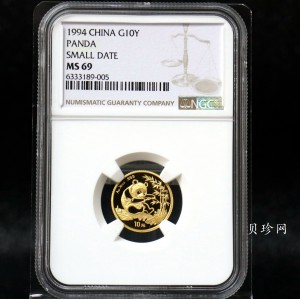【942222】1994年熊猫1/10盎司普制金币