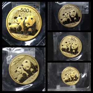 【109050】2010年熊猫普制金币5枚一套