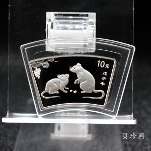 【070802】2008年鼠年生肖1盎司扇银币