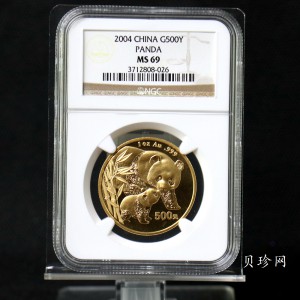 【040101】2004版熊猫金纪念币-母子熊猫1盎司普制金币
