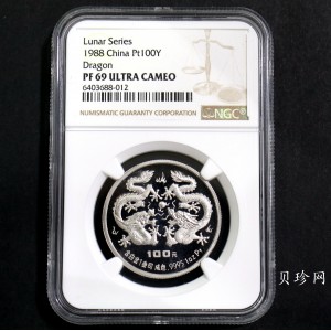 【880209】1988中国戊辰（龙）年生肖1盎司精制铂币