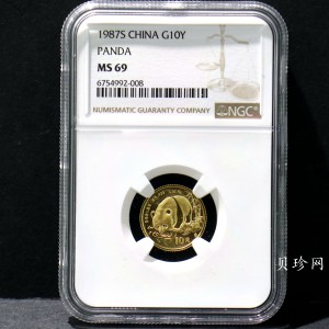 【870104】1987年熊猫1/10盎司普制金币