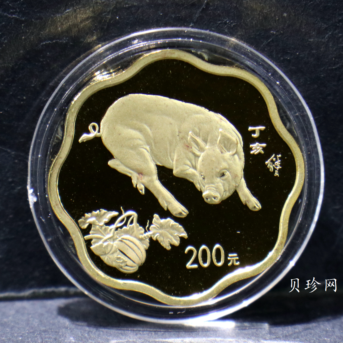 【061207】2007年丁亥猪年生肖1/2盎司梅花形精制金币