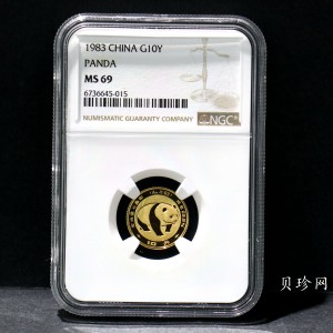 【830104】1983年熊猫1/10盎司普制金币