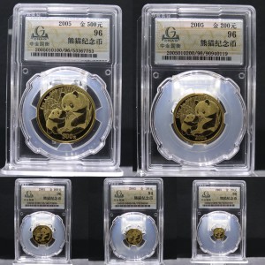 【059040】2005年熊猫普制金币5枚一套