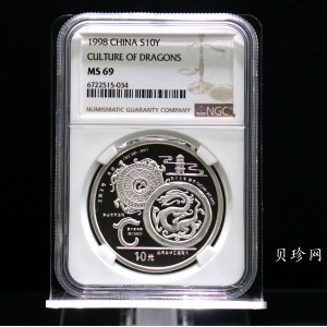 【988888】1998年龙的文化（第一组）1盎司纪念精制银币
