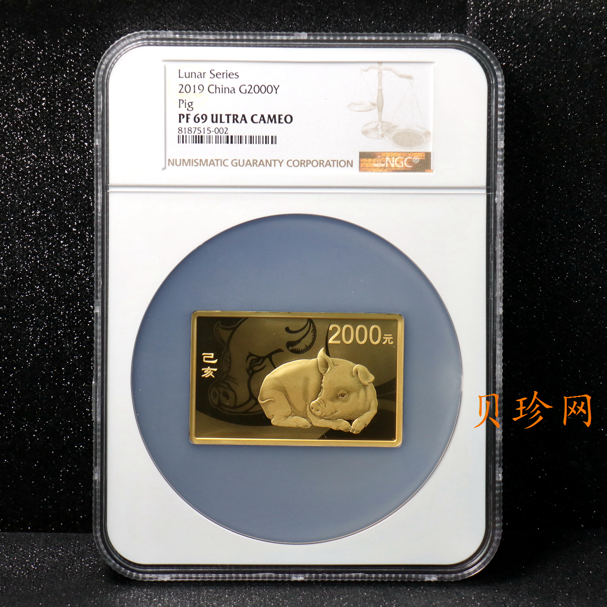 【191109】2019中国己亥（猪）年金银纪念币150克长方形金币