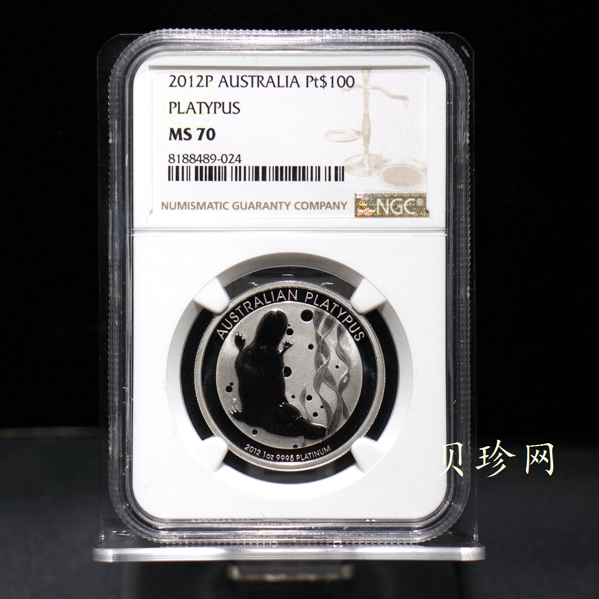 【129760】2012年澳大利亚鸭嘴兽1盎司铂金币