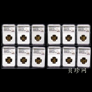 【179580】2017年十二生肖首轮贺岁纪念币5克金章十二枚一套