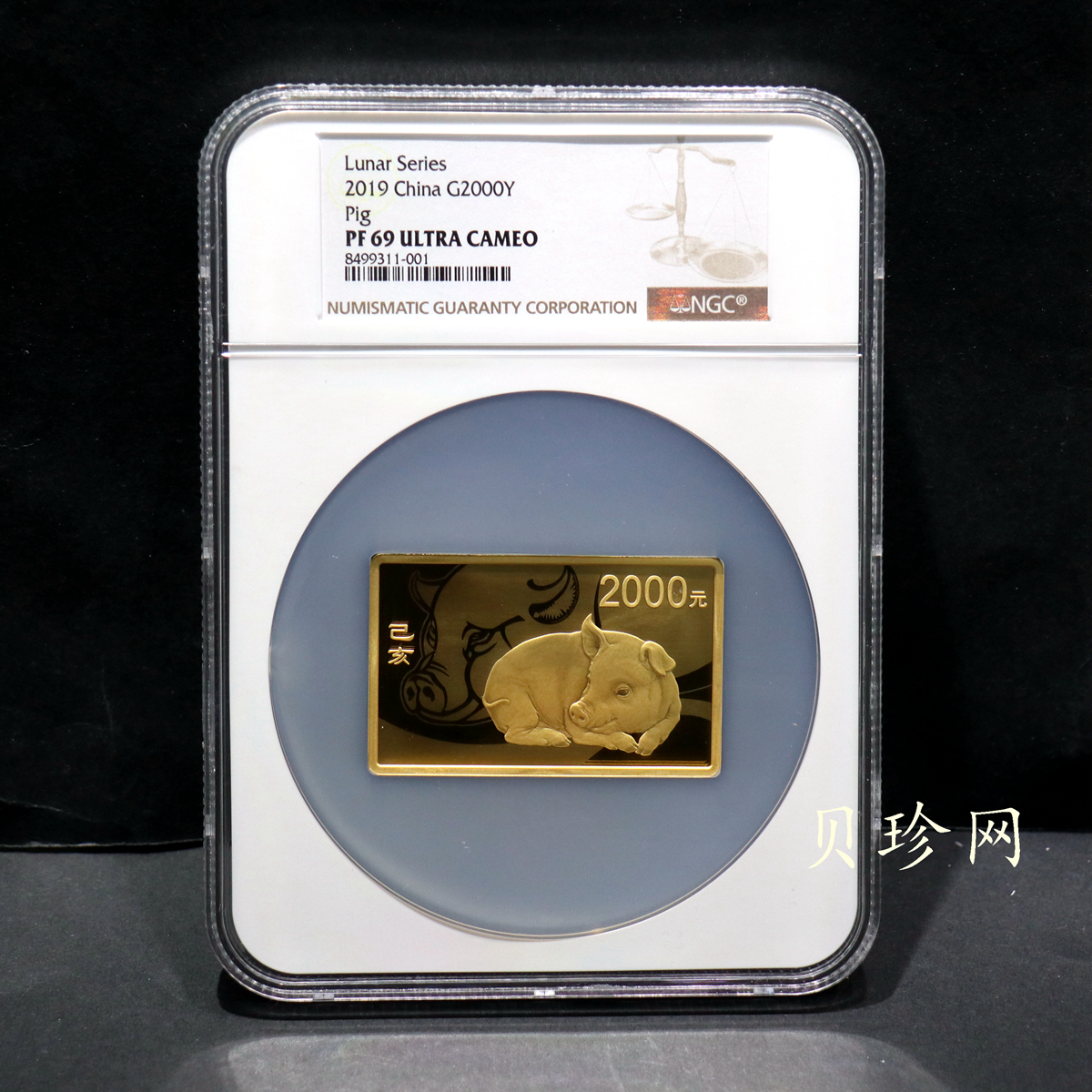 【191109】2019中国己亥（猪）年金银纪念币150克长方形金币