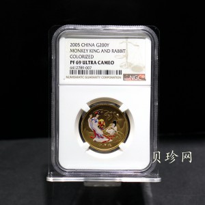 【050702】2005年中国古典文学名著《西游记》第（3）组-收月兔图1/2盎司精制彩金币