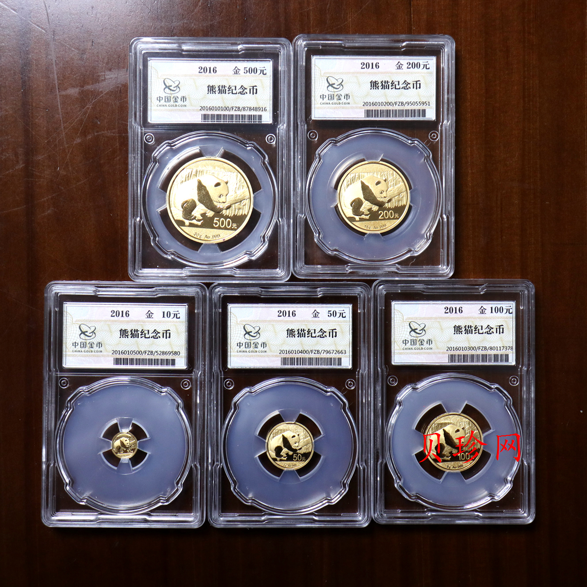 【169170】2016年熊猫普制金币5枚一套